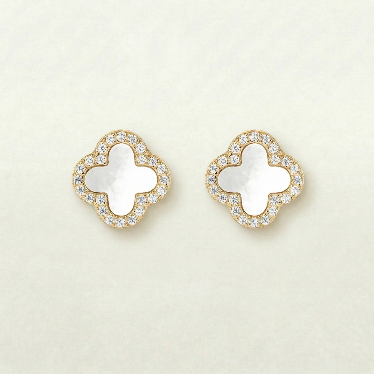 Mina Gold Pearl Diamanté Earrings