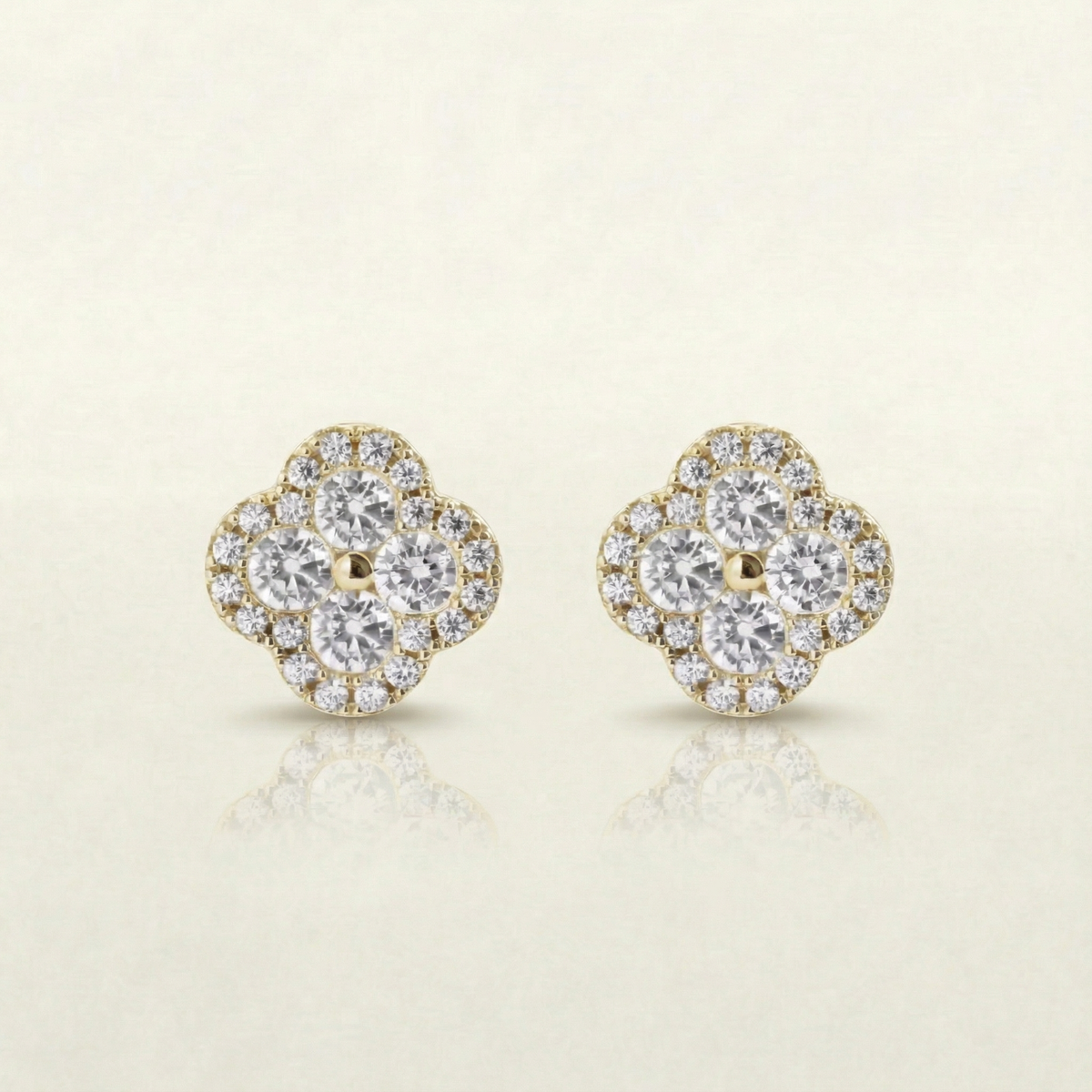 Mina Full Diamanté Earrings (in gold & silver)
