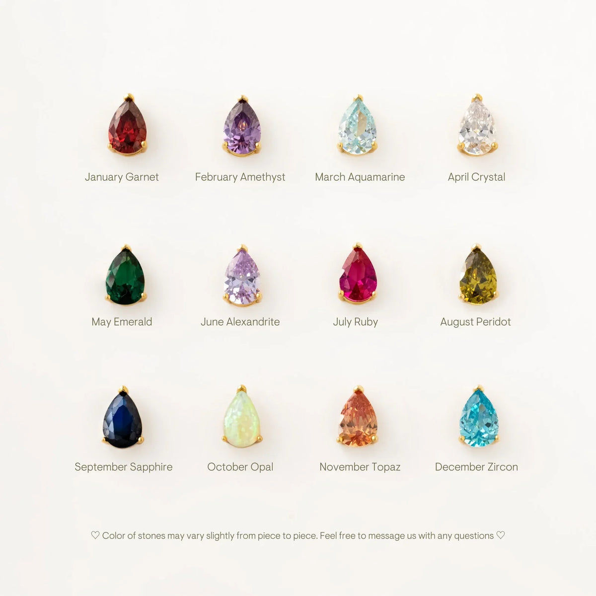 Teardrop Diamond Birthstone Necklace