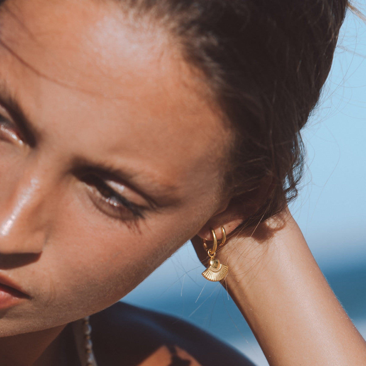 Athena Gold Goddess Earrings