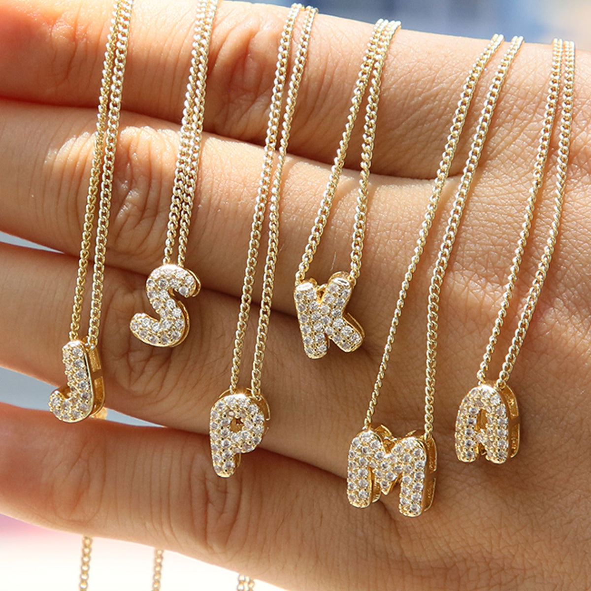 Icy Bubble Name Necklace (in gold & silver)