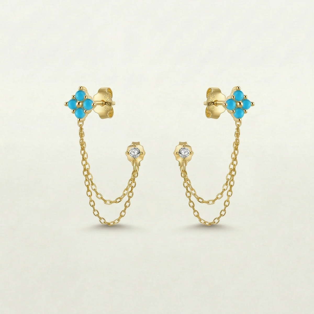 Taliah Blue Chain Layering Studs