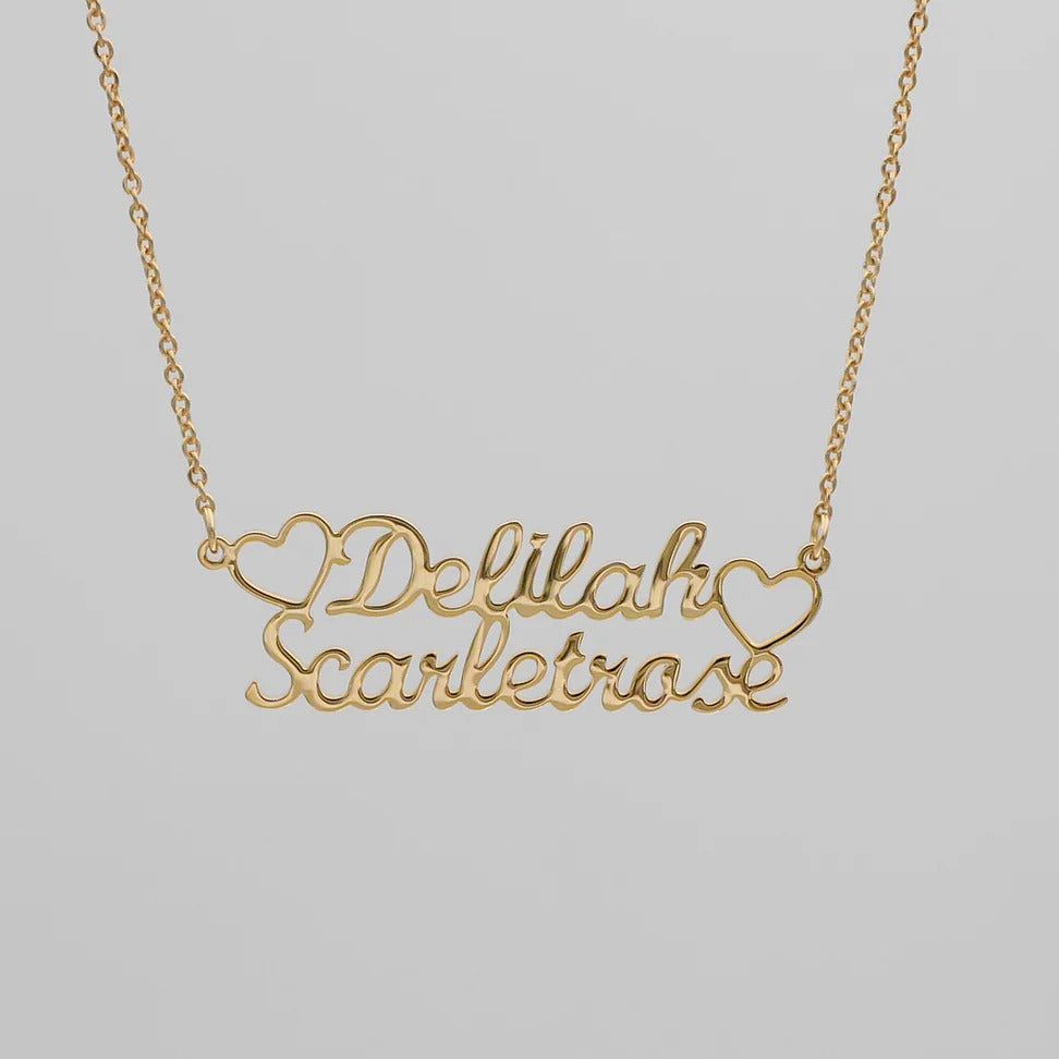 Double Name Heart Necklace